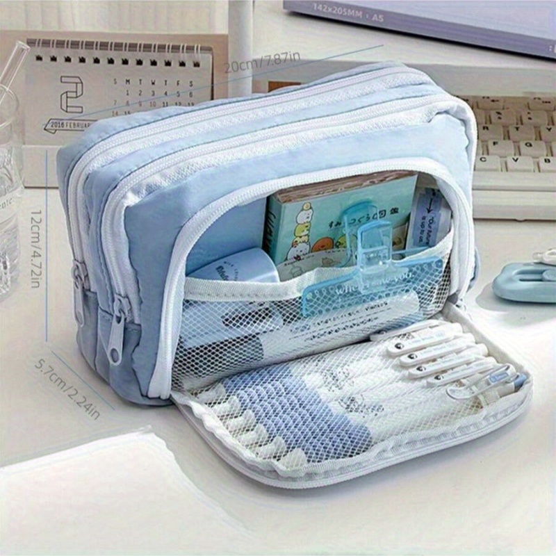 layer large capacity window opening pencil case cute Temu