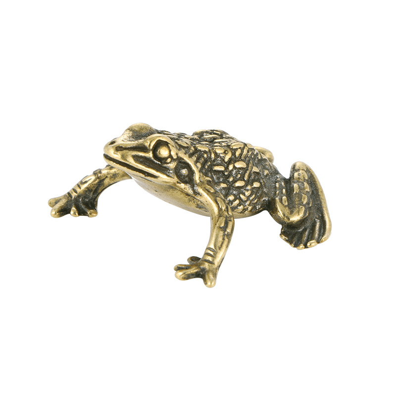 TEMU Vintage Distressed Wealth Toad, Frog, Small Ornament, Handmade Metal Craft, Office Desk Decor, Personalized Home Decoration, Suitable For , Best