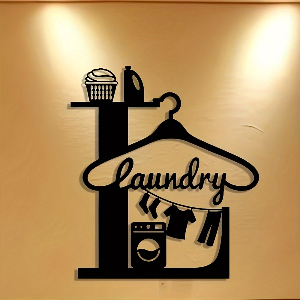 TEMU 2d Flat, Elegant Acrylic Laundry Room Wall Art Sign - With Laundry Graphics, Perfect For Home And Office Decor, Versatile Hanging Decoration For