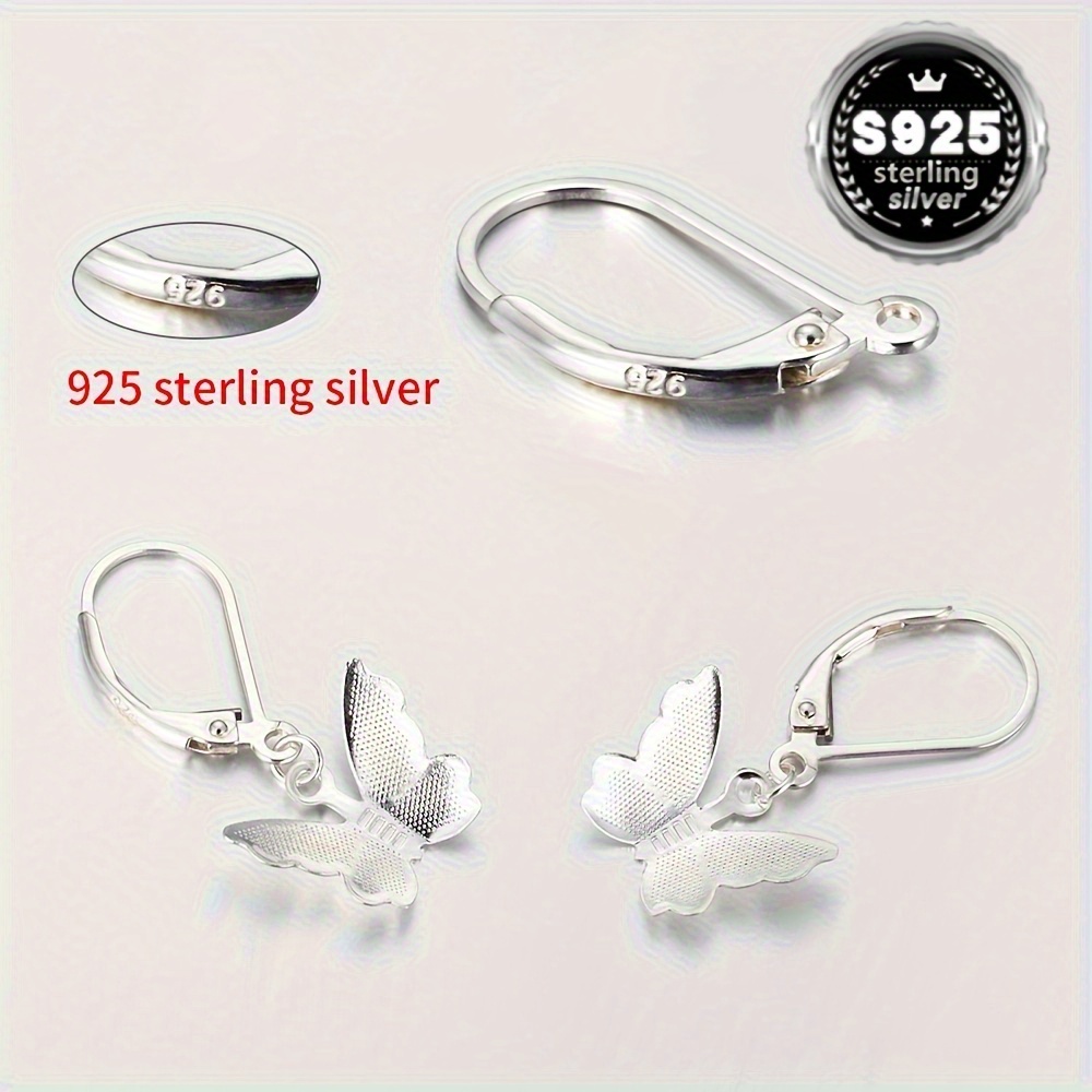TEMU Set Of 4 S925 Sterling Silver Earring Hooks With French Wires - Hypoallergenic Components For Jewelry Creation, High-purity Findings For Crafting And Projects