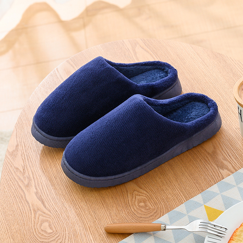 winter solid color coral fleece slippers for home warm non slip maternity semi enclosed heel couples slippers for women wholesale women shoes