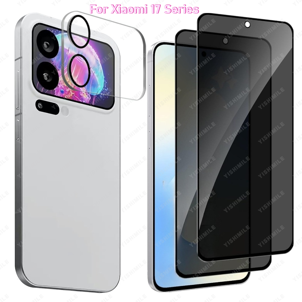TEMU [3 Pack] Yishimile 2 Pack Privacy Tempered + 1 Pack Camera Lens Protective Film Compatible With Xiaomi 17 Pro Pro Max Screen Protector With 9h