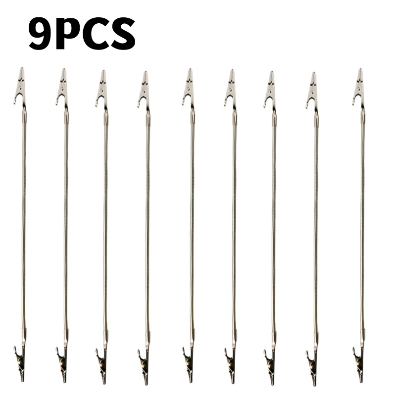 TEMU [9-pack Of Heavy-duty Multi-functional Double-ended Alligator Clips: Sturdy Structure, Duraheavy-duty Multifunctional Double-ended Alligator