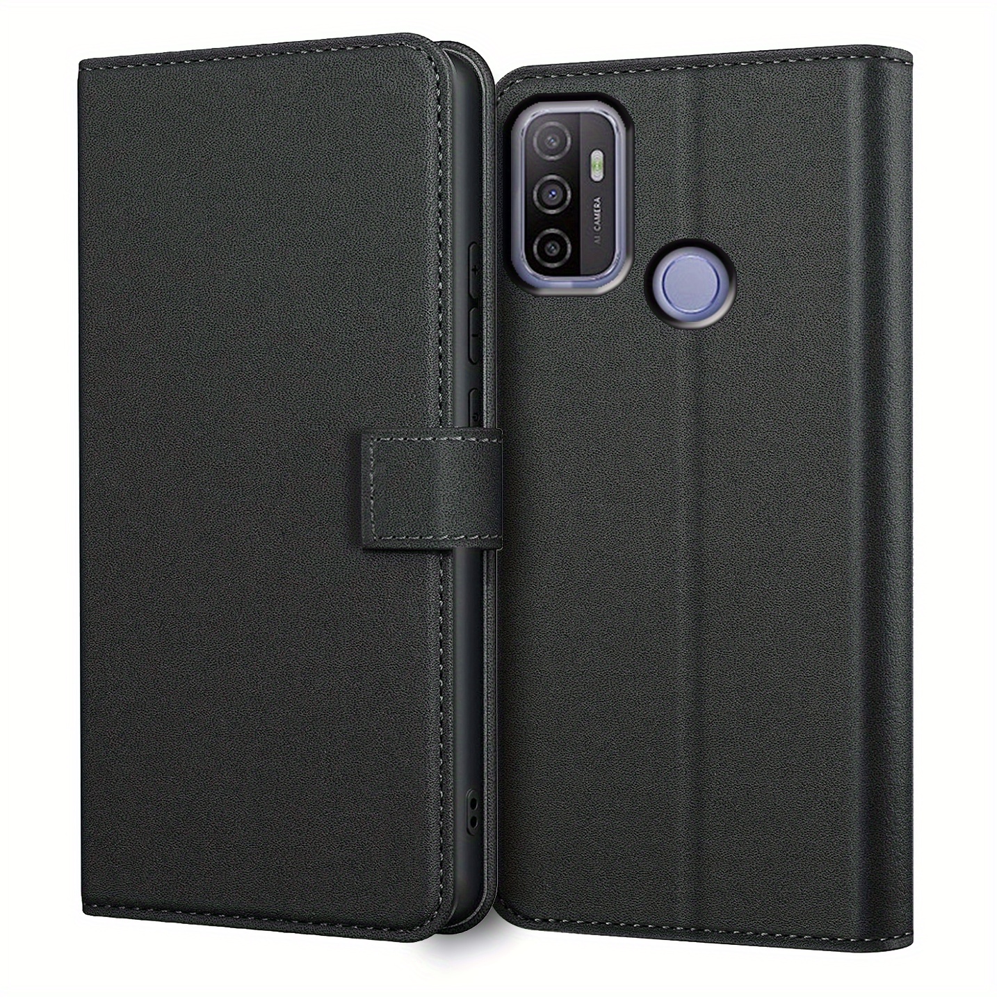 TEMU Custodia per telefono: per OPPO A53 / A53s 4G Custodia con supporto integrato, in pelle PU, slot per carte, portafoglio , custodia a flip
