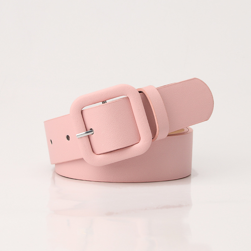 Image of 1pc New Minimalist And High-end Belt For Women, Square Candy Color Versatile Decorative Belt, Fashionable And Elegant Belt For Women