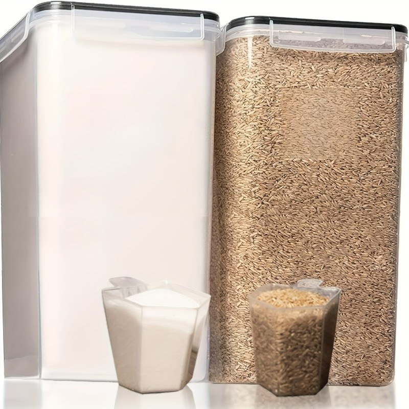 large food storage containers with airtight lids leak proof plastic canisters suitable for flour sugar rice and pasta an   for kitchen and pantry organization