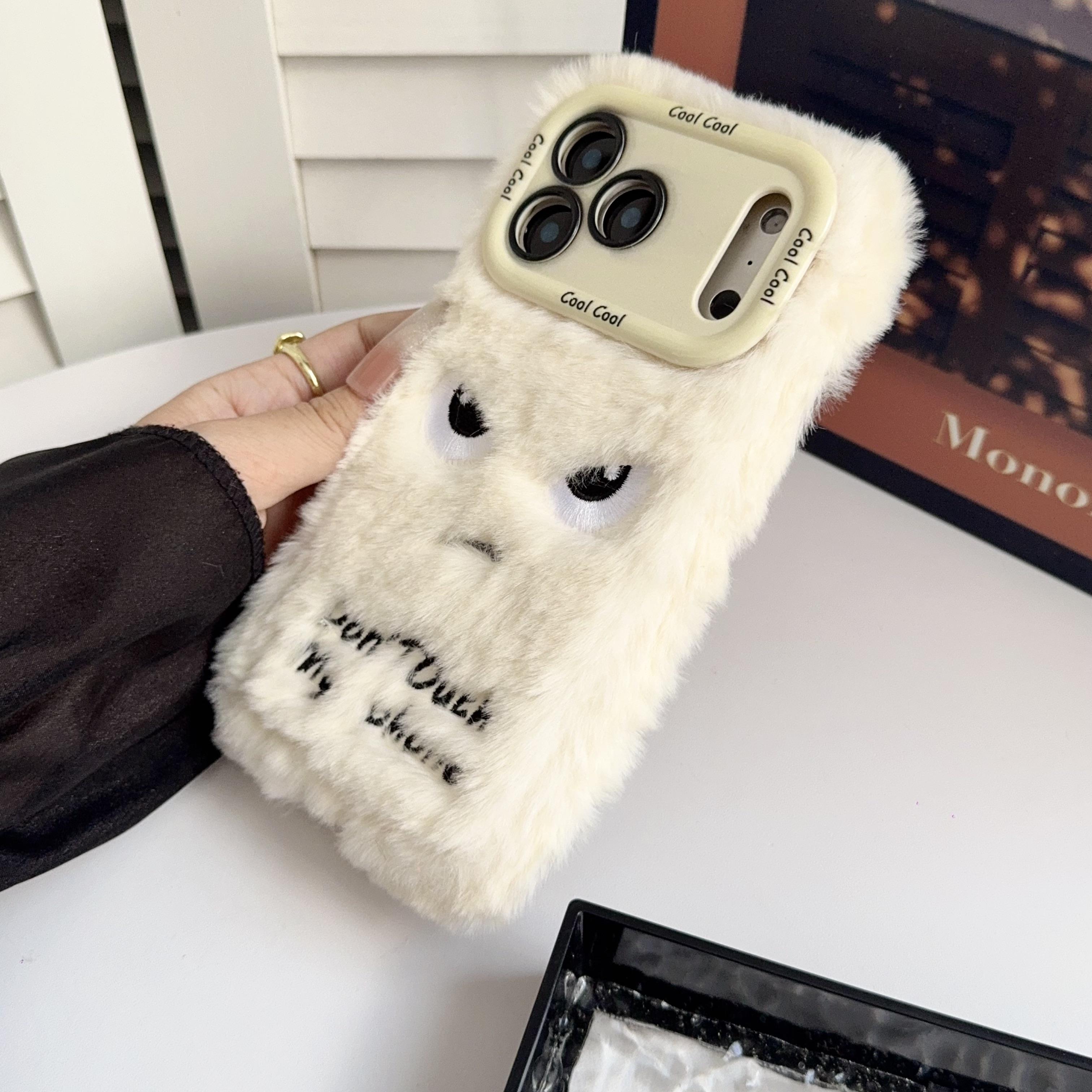 TEMU Phone Case - Cute Plush With Stand Soft Case Pack Niche Full Cover New Plush Phone Case Suitable For Iphone 11 12 13 17 Pro