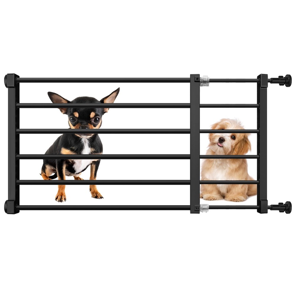 Image of 1pc Black Pet Safety Gate, 36cm Height, 56-100cm Adjustable Width Extendable Barrier Railing, Indoor Safety For Doorway & Stairs, Cat And Small To Medium Dog Isolation Fence