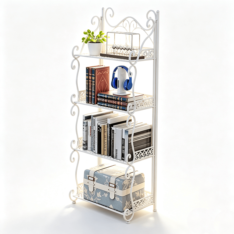 4 Tier Shelving Unit Freestanding Storage Rack Heavy Duty Utility Shelf For Home Office Living Room, Standing Shelf