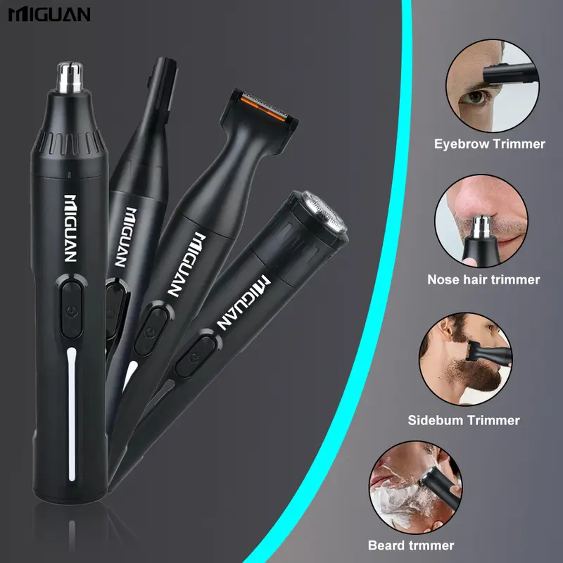 4in 1 professional grooming kit usb rechargeable nose hair and ear hair trimmer beard eyebrow body hair remover mens personal care tools for fathers day best for christmas thanksgiving Product details 4