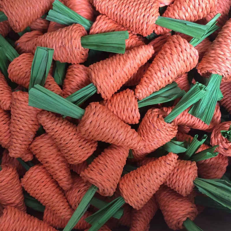 8pcs Hand-Woven Paper Carrot and Corn Cob Molar Toy for Small Pets