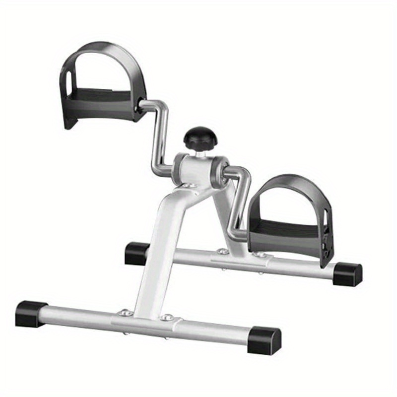 stainless steel adjustable   exercise bike for seniors - mechanical control, non-foldable home gym equipment with padded handles & footrests, space-saving design for indoor workouts, exercise bike for elderly, indoor exercise, sleek metallic  , durable construction, without battery details 0