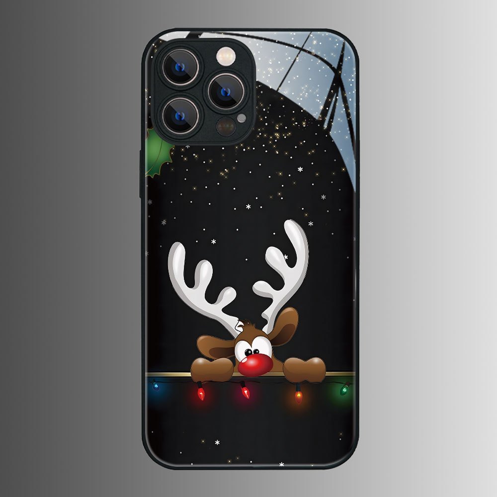 TEMU Coque de téléphone - de Noël de Neige Festive Adorable Verre Trempé Durable Premium Coque de Téléphone pour Iphone 17/16E/16/15/14/13/12/11/8/7