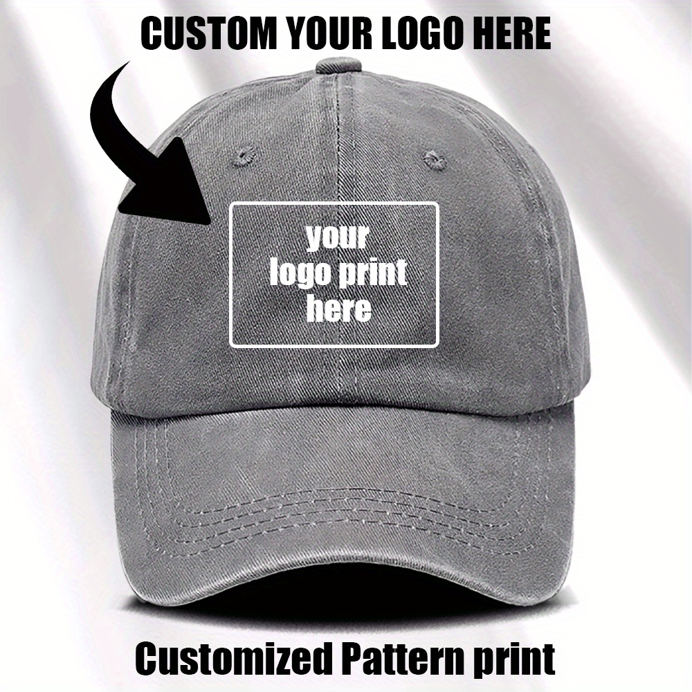 5pcs Custom Printed Hat Set, Adjustable Baseball Caps