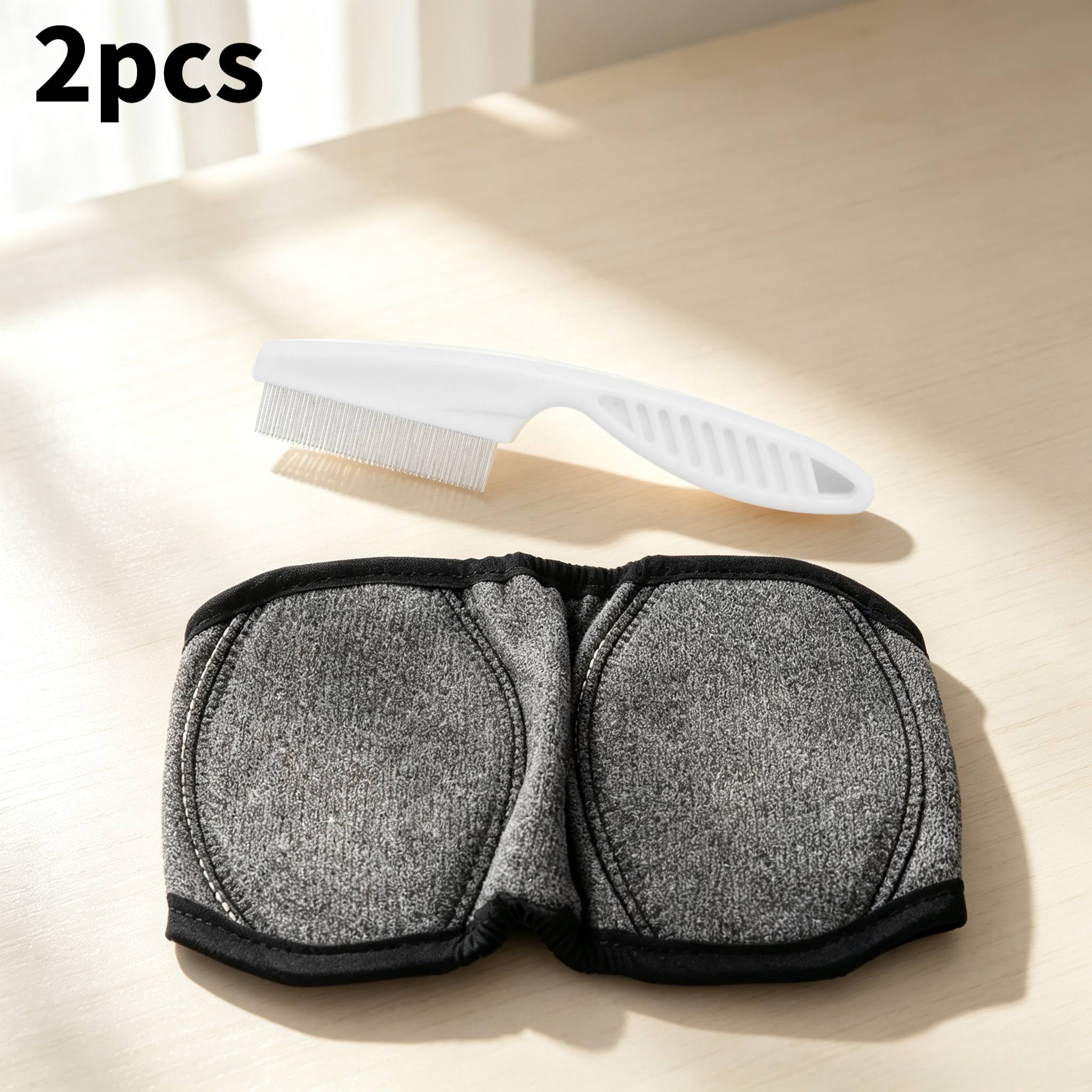 TEMU 2pcs Set Dog Headgear And Detangling Brush, Adjustable Dog Ear Protection Noise Reduction And Anti-anxiety Design. Suitable For , Fireworks, And