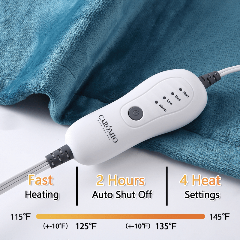 large weighted heating pad for neck and shoulders fast heating 4 temperature settings auto shut off full body     electric heating pad grey 33 x22 Product details 9