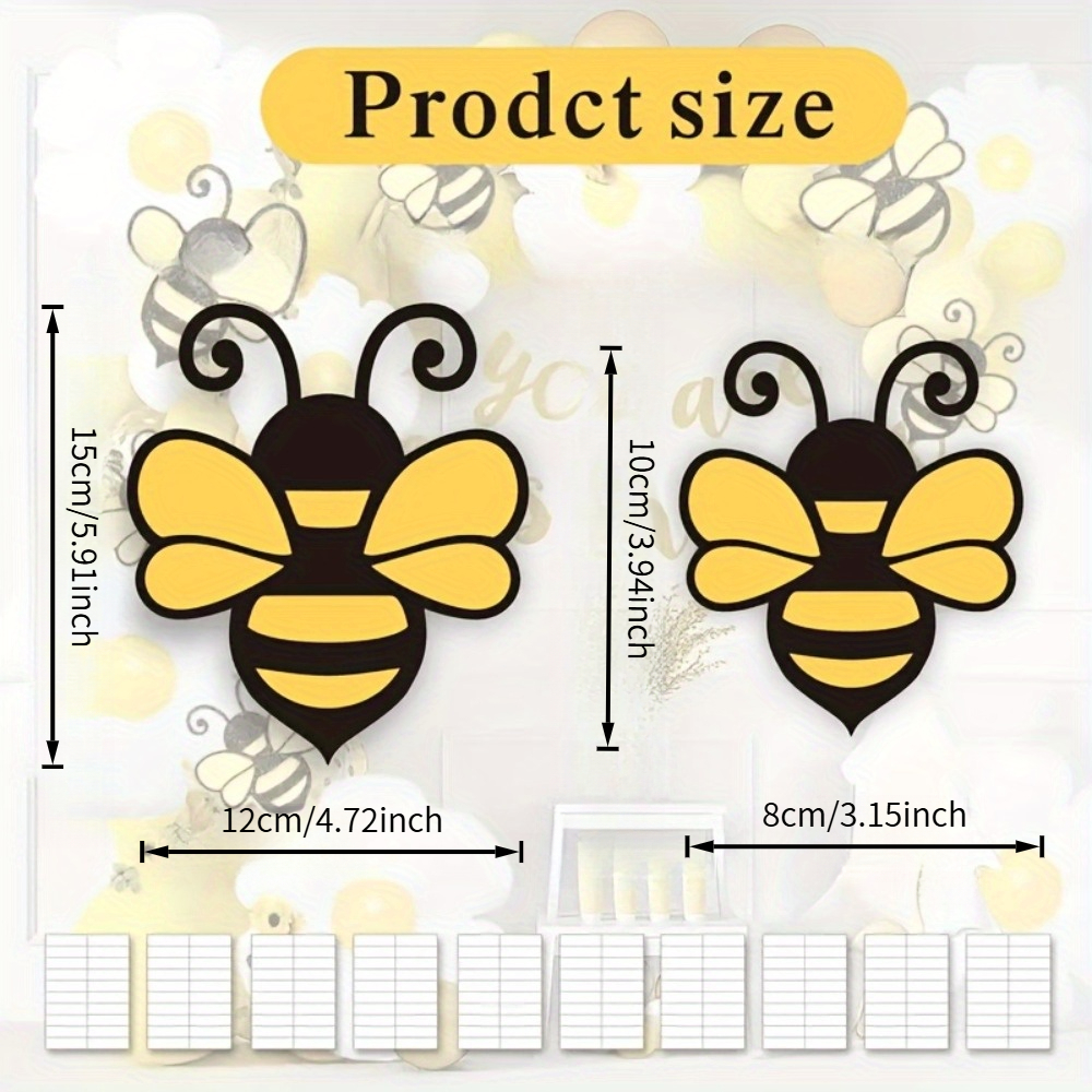 TEMU 2D Plat, [2D Plat] 2D Plat 5 stuks Acryl Bijenpatroon Wanddecoratie, Bijenthema Feestdecoratie, Feestdecoratie, Verjaardag en Wereld Bijendag