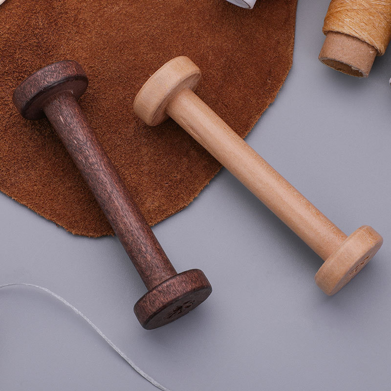 TEMU 2 Vintage Wooden Spools, Winding Wheels, Hand Sewn Embroidery, Diy Solid Wood Hollow Spool Storage Shaft