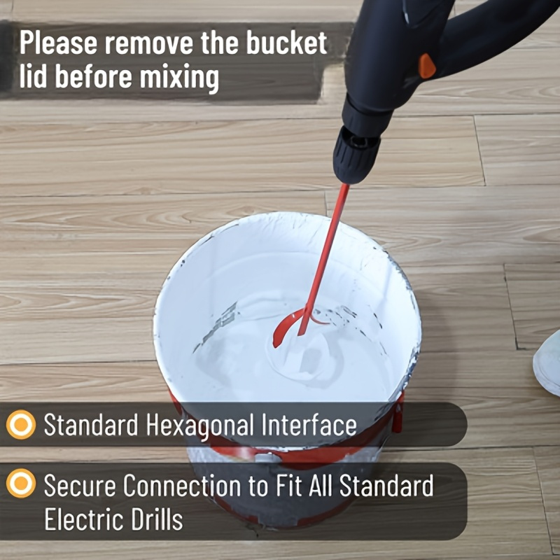 1pc Heavy-duty Mixer Accessory- Manual Mixing Tool with Extended Mixing Rod, Battery Free, Suitable for Mixing Paint, Filling Joints, Epoxy Resin, Adhesives- Compatible with Electric Drills and Manual Use, Sturdy Metal Structure