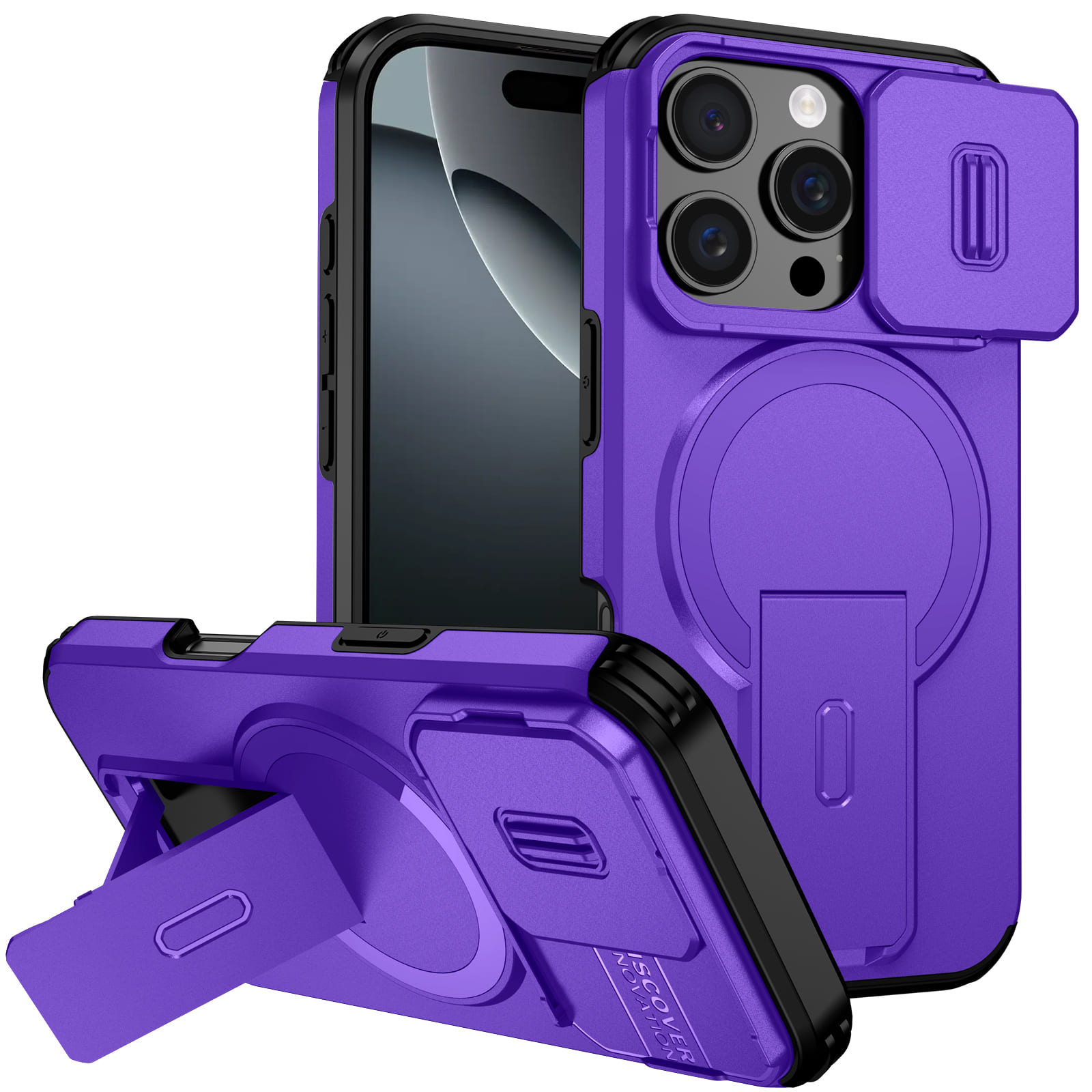 Wefor For Iphone 17/ Air/ 16e/ 16/ 15/ 14/ 13/ 12/ 11 Pro Plus Case With Camera Control Cover, Camera Cover And Adjustable Kickstand, Compatible With Magnetic, Shockproof Bumper Protective Cases