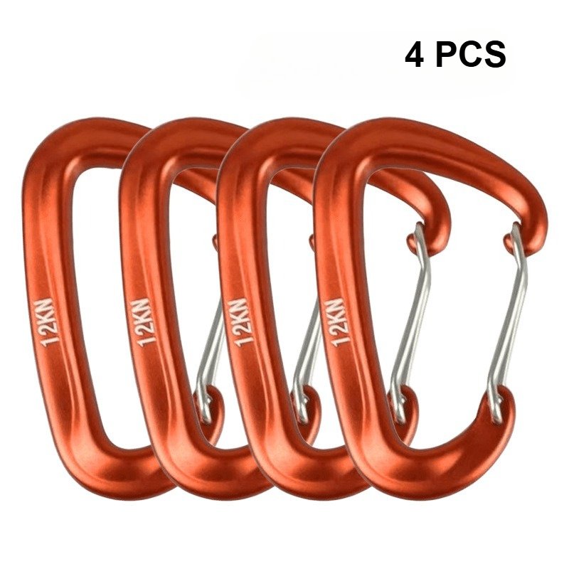 Image of Set Of 4 Quick-release Buckles Featuring A Loop And A Safety Locking Mechanism, In Black And Orange. Ideal For Hammocks, Pet Lifts