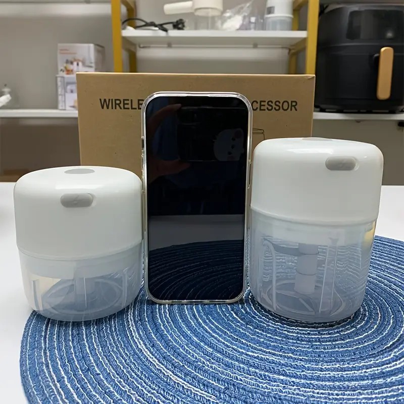 1pc portable mini food processor electric garlic chopper with stainless steel blades usb rechargeable 1200rpm wireless kitchen mixer speed control easy to clean 8 45oz capacity lithium battery ideal gift for 10 important holidays christmas halloween easter valentines day thanksgiving Product details 2