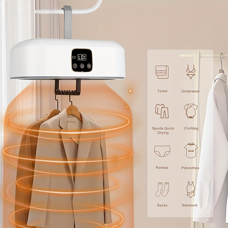 compact dryer foldable clothes drying machine with uv light   hot air circulation   removal remote suitable for home    