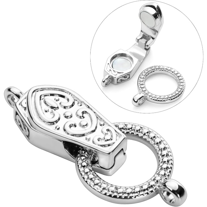 Fold Over Necklace Clasps And Closures Brass With Loop Magnet Converter For Diy Bracelet Jewelry Making