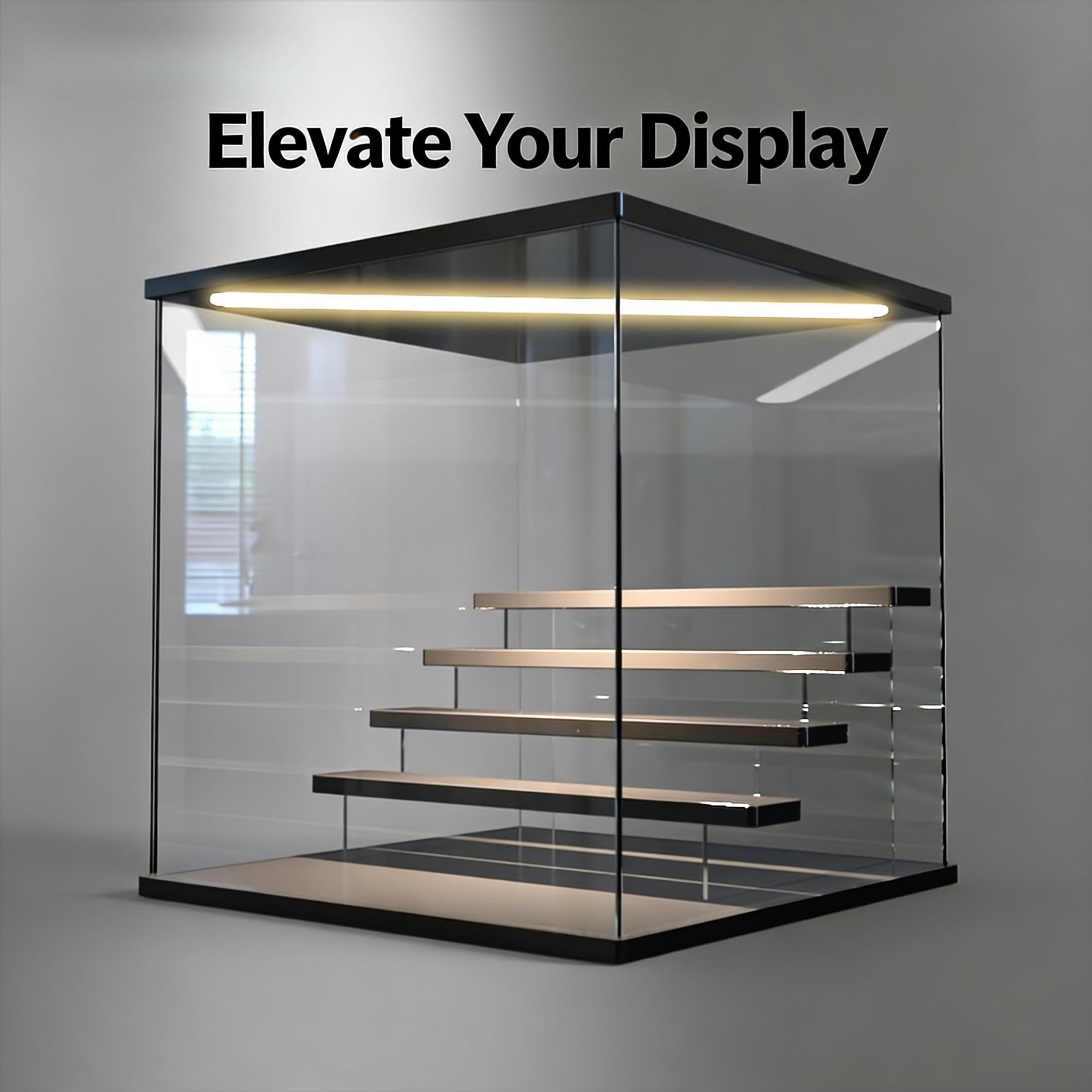 TEMU 4-layer Or 5-layer Led Illuminated Acrylic Display Cabinet - Removable Blind Box Handmade Acrylic Display Cabinet, Suitable For Displaying Anime