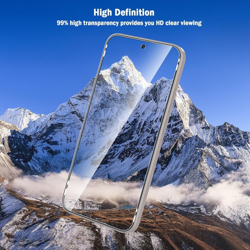 2 bucăți Protecții de ecran de înaltă definiție [Design pentru îndepărtarea prafului] compatibile cu for Samsung Galaxy A06 A07 A15 A16 A17 A25 A26 A34 A35 A36 A37 A54 A55 A56 A57, fără bule, potrivire precisă, compatibile cu husă, material de înaltă calitate