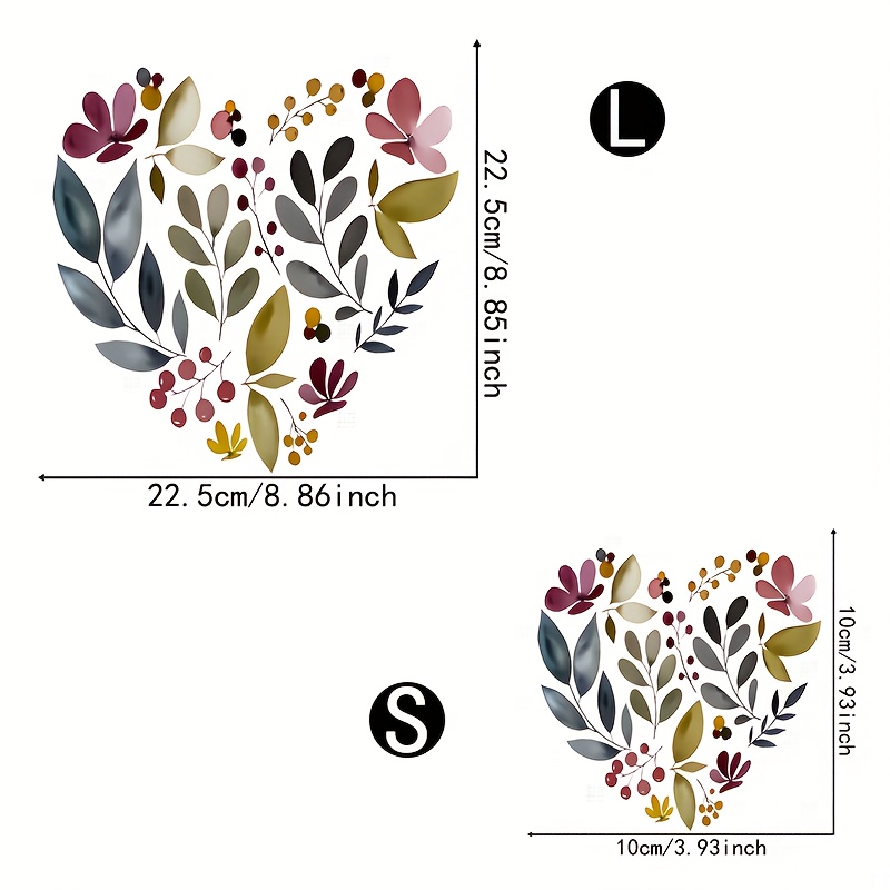 TEMU 4pcs-2L+2S Calcomanías de Transferencia Térmica de Vinilo con Tema Floral de - Diseño Colorido y , Adecuado para Ropa, Chaquetas, Camisetas,