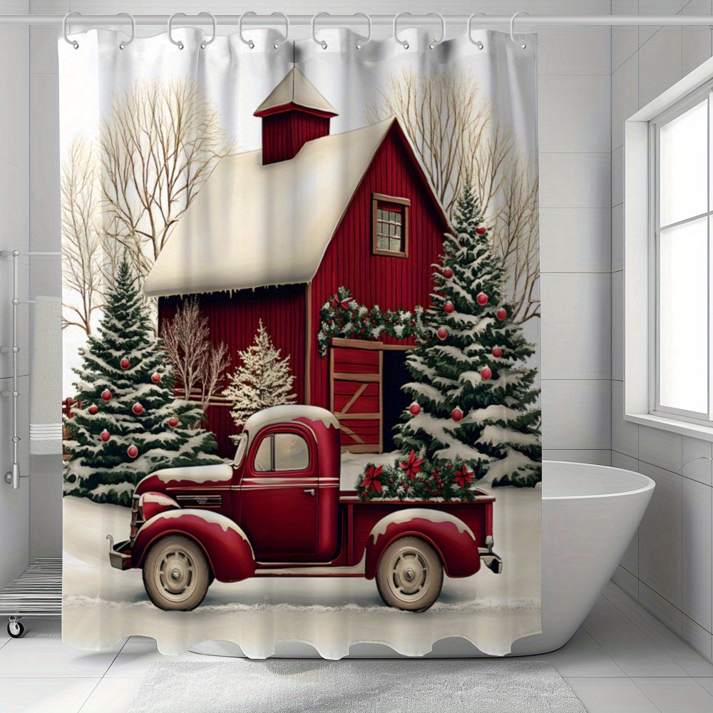 

Christmas Shower Curtain - , & 12 , Polyester Bathroom Decor