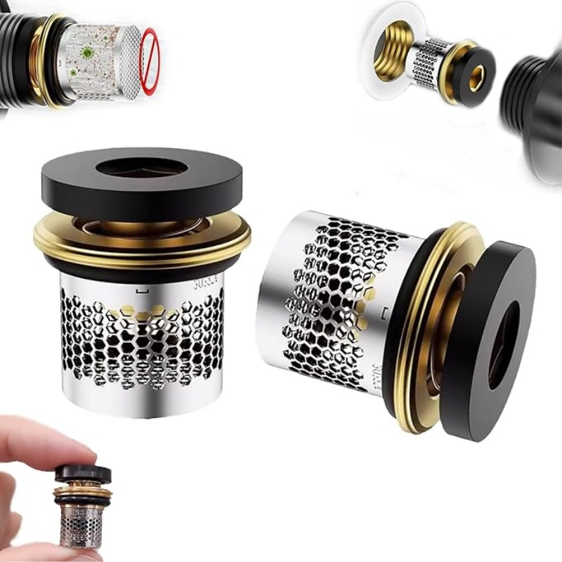 2pcs Strong Filter Stop Valve, Shower Valve Anti-cross-flow Shower Valve, Water Shut Off Valve With Filter, Water Hose Shut Off Valve, Water Plumb Parts For Home Improvement