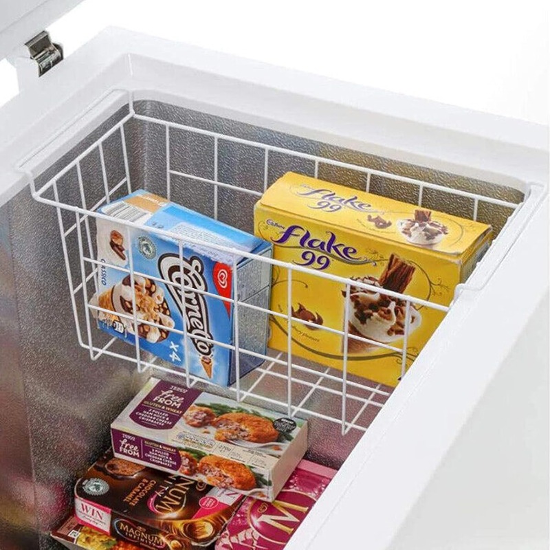   bohemian chest freezer baskets suitable for deep freezer organizer bins 20 5 inch heavy duty metal wire storage with hanging hooks hanging shelf system for freezer organization space saving for commercial use set of 2