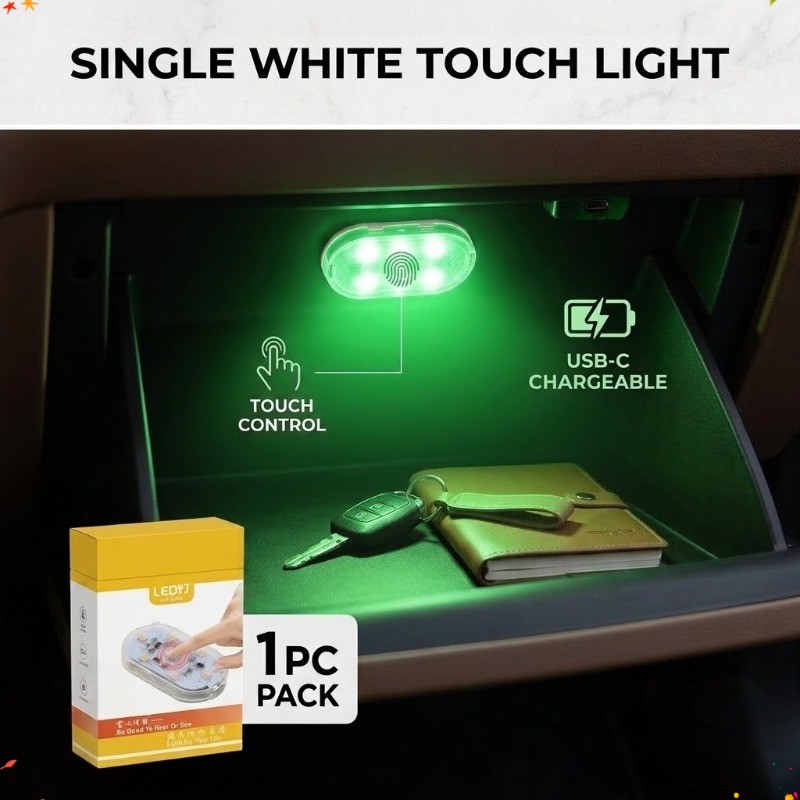TEMU Luce ausiliaria per bagagliaio auto 2026 nuovo stile, confezione da 1, alimentata via USB con 8 LED - Luce da con touch, luce con di , luce d' .