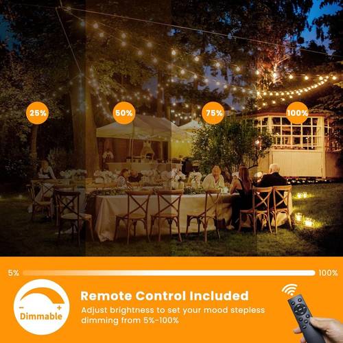 100 200ft solar string lights outdoor solar patio lights with res shatterproof solar powered string lights for outside garden backyardmote 2 dimmable st38 edison bulb