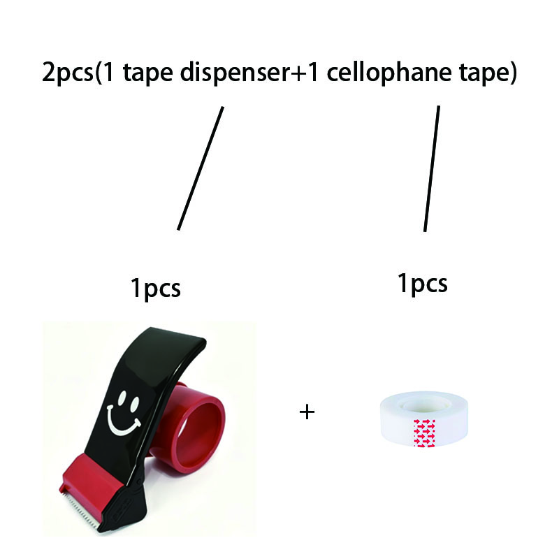 Image of 2pcs(1 Tape Dispenser+1 Cellophane Tape) Of Sealing Tape Cutter- Drop-resistant Model, Transparent Tape 1pc- Sharp Tape Cutter