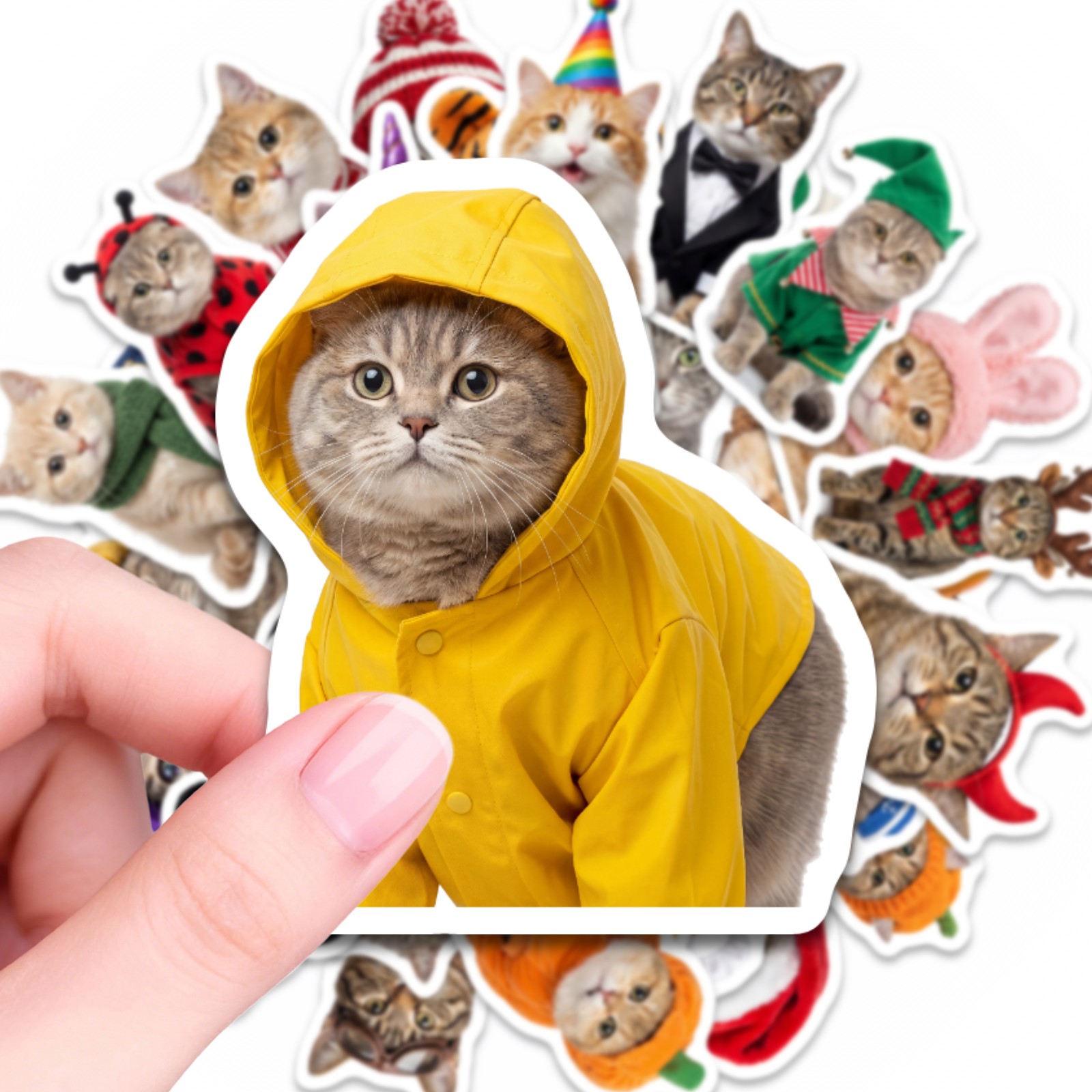 50pcs Cat Style Stickers Cartoon Decals Cat For Planner Journal Notebook Stationery Decoration Kawaii Aesthetic Diy Pack