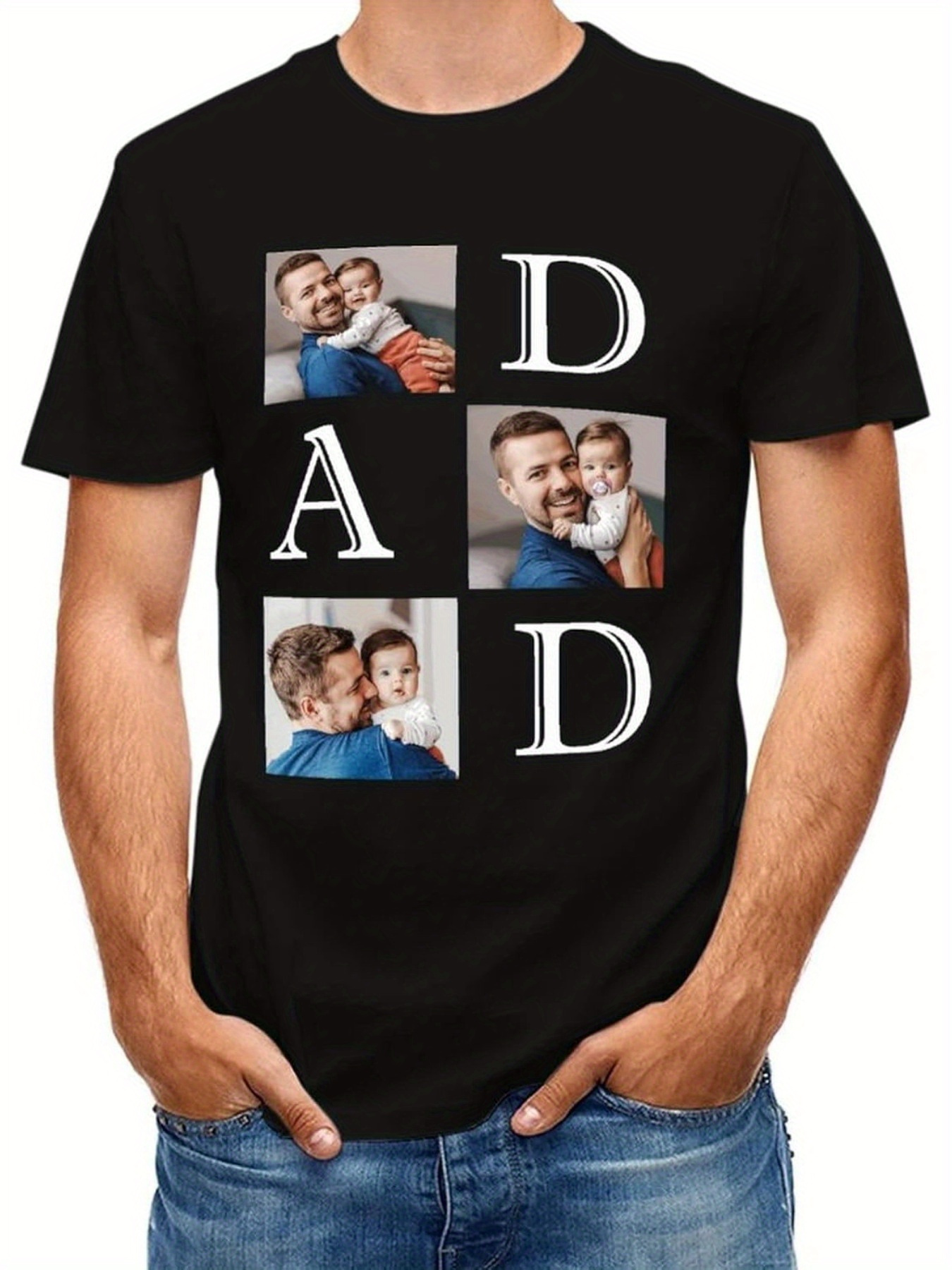 custom photo mens t shirt dad personalized gift family Temu Canada