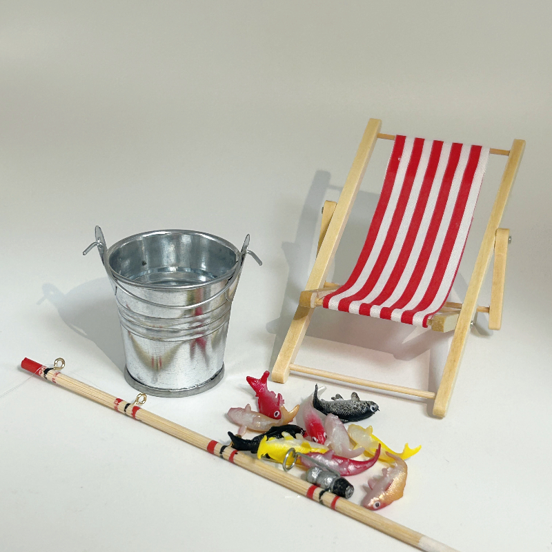 Image of Dollhouse Beach Fishing Kit | Essential Festival Decor Item, , Recreates Beach Fishing Environments, Ideal For Miniature Settings, Enhances Dollhouses With Vibrant Details