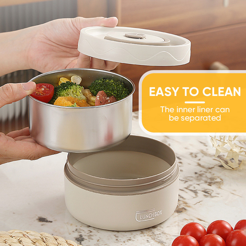 A Set of Insulated Lunch Boxes And an Insulated Bag - Three-Layer Stainless Steel Insulated Bowls + 1 Insulated Bag, Sealed And Insulated Lunch Boxes, Suitable for School, Office, Outdoor Camping, And Home Use, Microwave Safe.