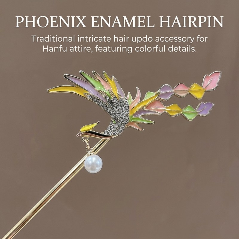 Vintage Phoenix Hairpin, Elegant Alloy Accessory for Weddings