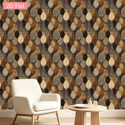 2d flat 1pc leaf pattern wall decor wallpaper textured design wall art decor stickers art modern fashion wall stickers life decoration wall stickers for restaurant living room bedroom