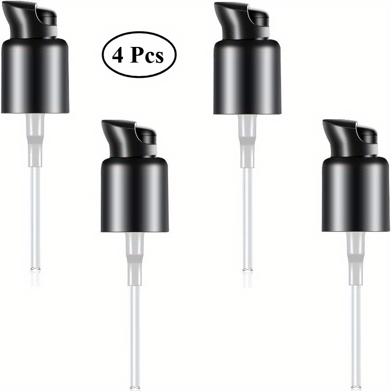 E-shop 4 Stück Ersatz-Pumpen für Foundation – Schwarze Kunststoff-Flaschenpumpe als Zubehör zum Auftragen von Make-up, geeignet für verschiedene