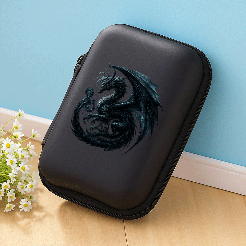 TEMU The Black Dragon Is A , Essential For ! This Eva Storage Box For Earphones, Cables, And Features A Compact Layout And A Mesh Pocket For Easy