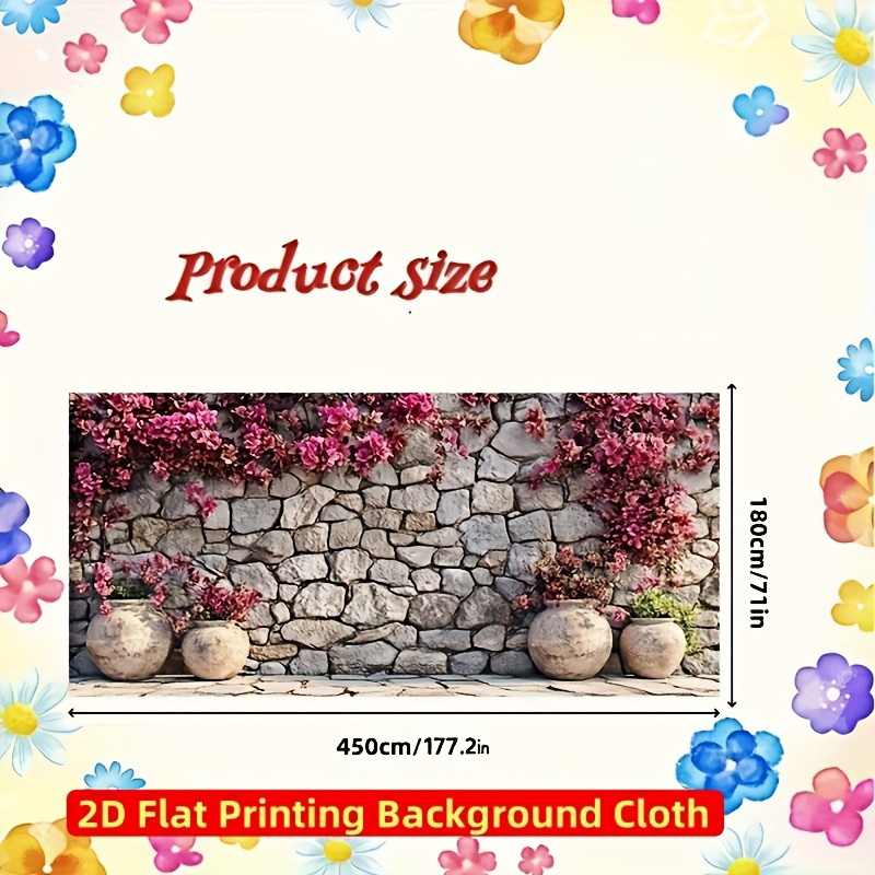 E-shop Ein großes Polyester-Banner für Garagentore mit einem Design von Kletterpflanzen und Blumen auf einer , geeignet für verschiedene Feiern,
