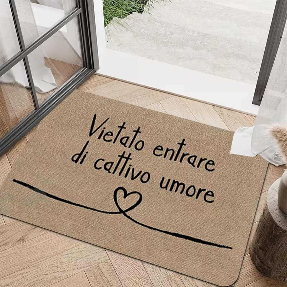 TEMU 1 pezzo di tappetino in flanella morbida 2D - Entrare Di Umore Tappetino da Porta a Tema Umoristico , per Lavanderia, Bagno, Cucina, Soggiorno,