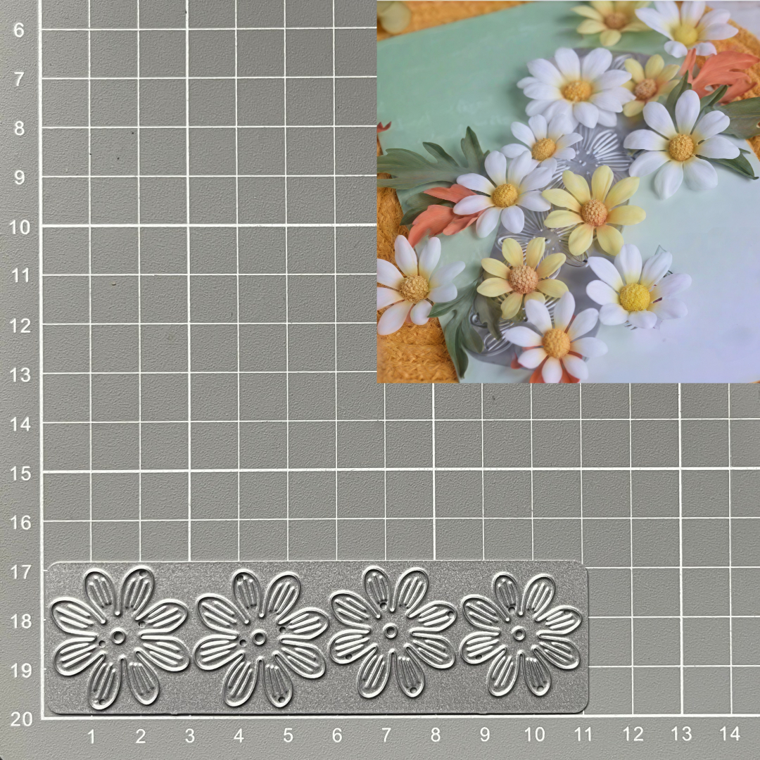 E-shop Gänseblümchen Blumenreihe Metall Stanzformen | Frühlings Blumenkranz Schneideformen für Handwerk, Fotoalbum Dekor, Scrapbooking Zubehör,