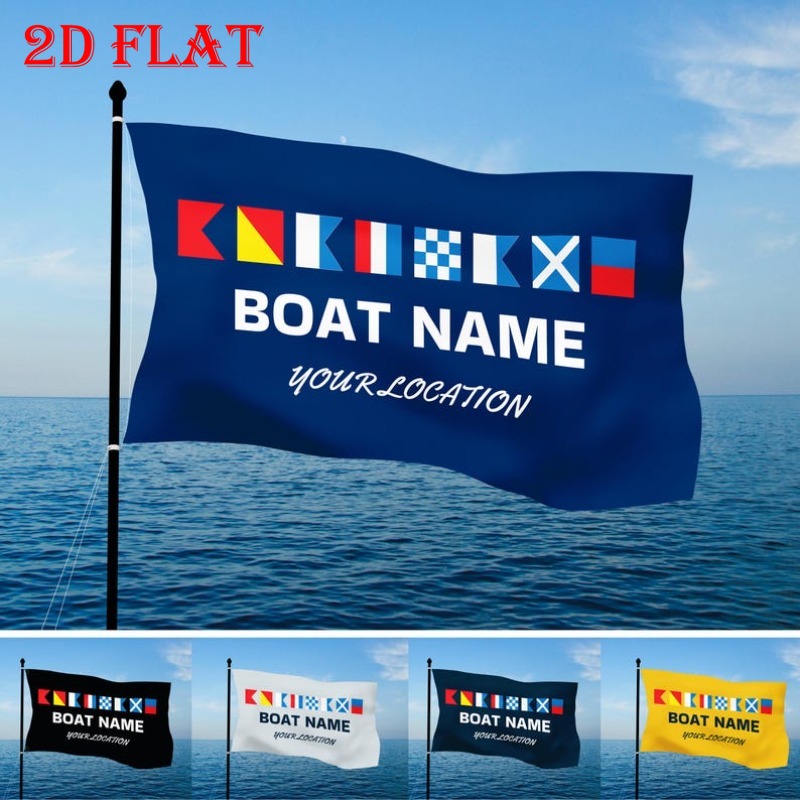 Two-Dimensional Flat Flag Designed for Boats, Custom Gift