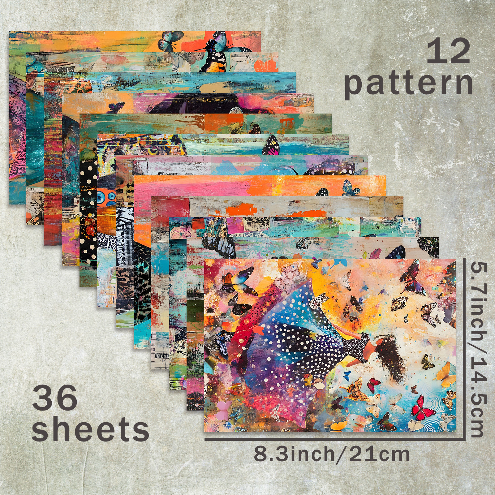 TEMU 36 Sheets Of A5 (american Art Girl Background) Scrapbook Paper, Suitable For Journals, Junk Journals, Greeting Card Backgrounds, Photo Albums,